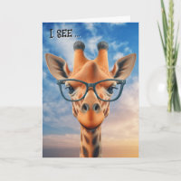 Funny Birthday Giraffe Wearing Eyeglasses