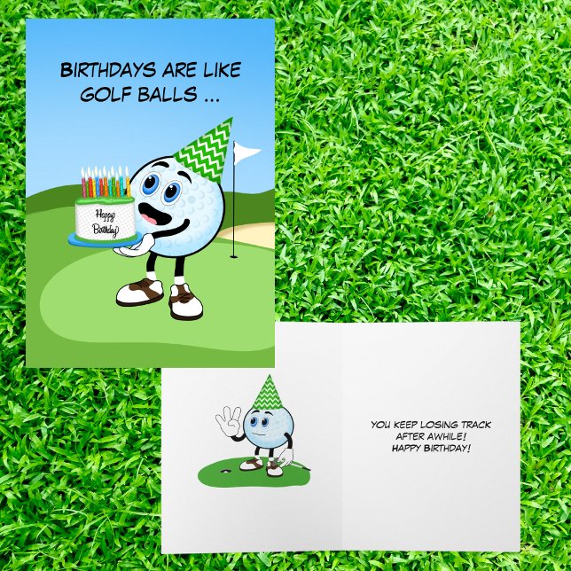 Funny Birthday Golf Ball Wishes Card (Creator Uploaded)