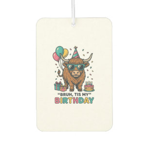 Funny Birthday Highland Cow Party Design_1 Air Freshener