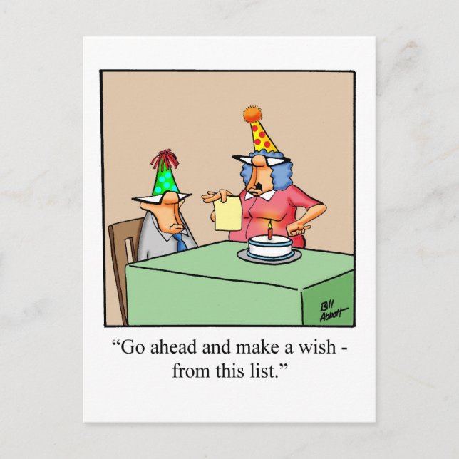 Funny Birthday Humour Carte postale pour lui (Devant)