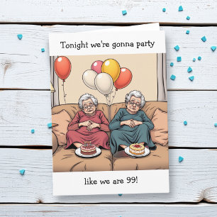 Funny Birthday Humour for Twin Sisters Card
