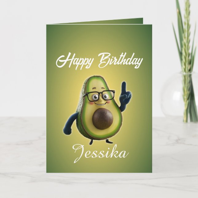 Funny Birthday Let's Get Smashed Avocado  Card (Front)