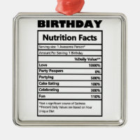 Funny Birthday Nutrition Facts Postcard
