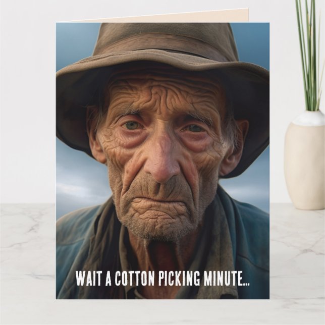 FUNNY BIRTHDAY OLD MAN JOKE GREETING CARD (Front)