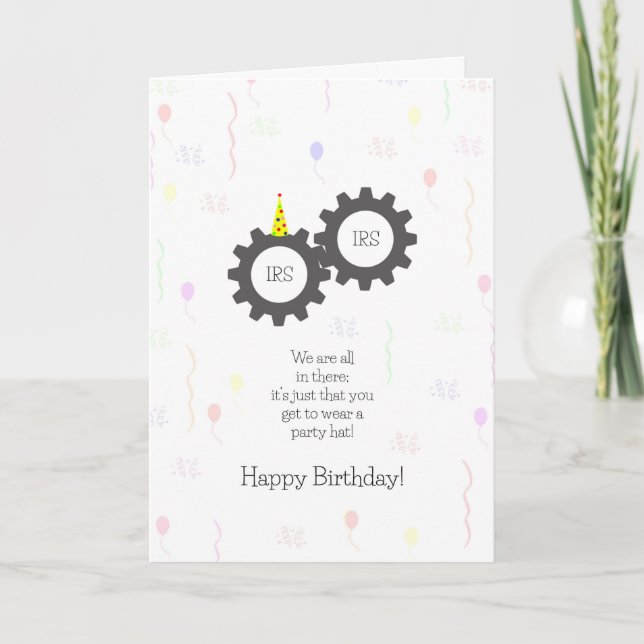 Funny Birthday on Tax Day Cards, Tax Machine Card (Front)