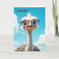 Funny Birthday Ostrich Wearing Eyeglasses