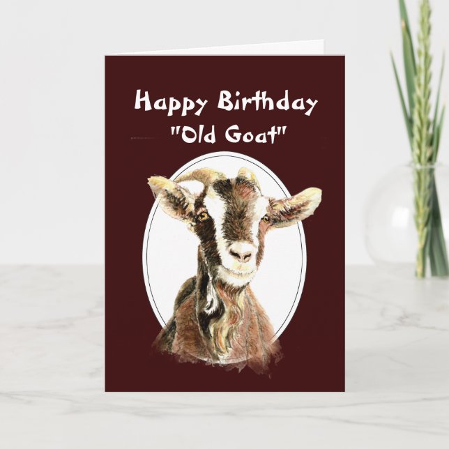 Funny Birthday Over the Hill Old Goat Humor Card (Front)