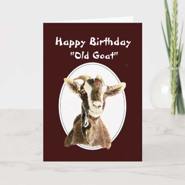 Funny Birthday Over the Hill Old Goat Humour Card (Front)