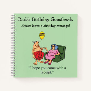 Funny Birthday Party Guestbook For Her Notebook