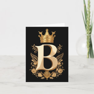Funny Birthday Queen B - Letter B And Crown (bee)  Card