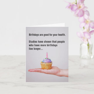 Funny Birthday Quote with Cupcake Card