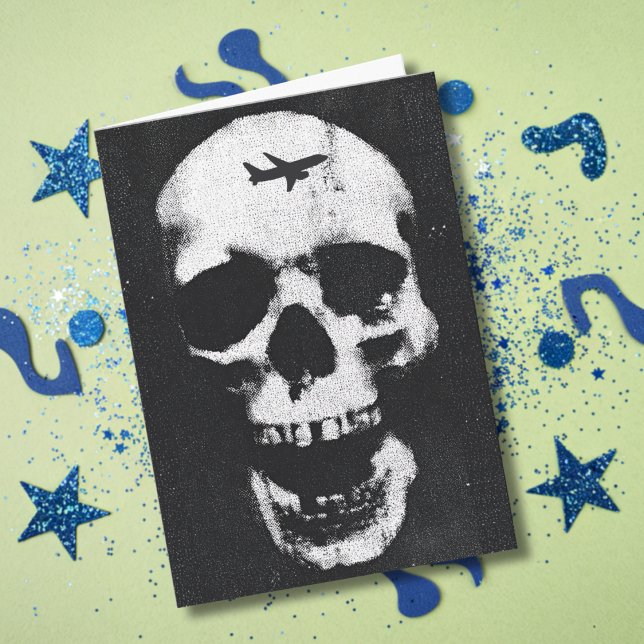 Funny Birthday Skeleton Airplane Retro Cool Custom Card (Creator Uploaded)