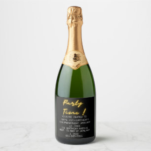 Funny birthday sparkling wine label