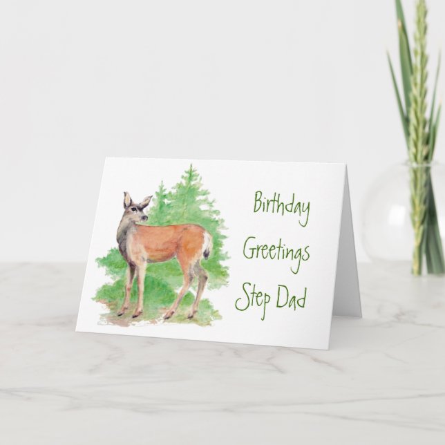 Funny Birthday Step Dad ,Someone Deer to my Heart Card (Front)