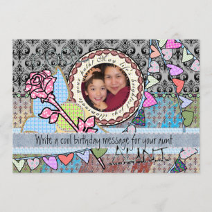 Funny birthday template photo card - Aunt