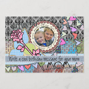 Funny birthday template photo card - mom