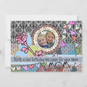 Funny birthday template photo card - mom
