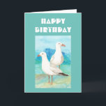 Funny Birthday to Great Girlfriend "Gullfriend" Card<br><div class="desc">Funny Birthday to Great Girlfriend "Gullfriend" with watercolor sun,  sand,  surf,  beaches and seagulls</div>