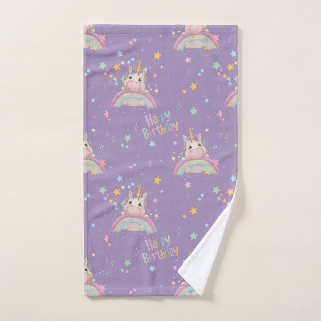 Funny Birthday Unicorn Hand Towel (Hand Towel)