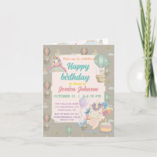 Funny Birthday Unicorn Invitation