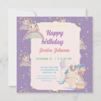 Funny Birthday Unicorn Save The Date