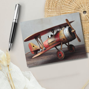 Funny Birthday Vintage Biplane Airplane Custom Postcard
