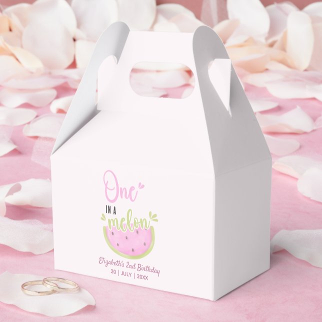 Funny Birthday watermelon Girl one in a melon Favor Box (Wedding)