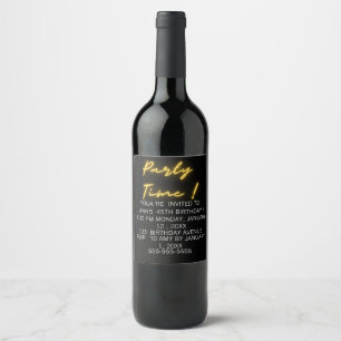 Funny birthday wine label