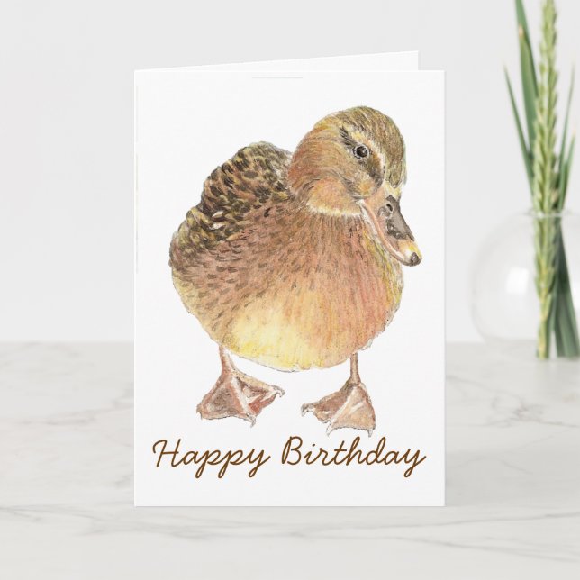 Funny Birthday with Cute  Duck Card (Front)