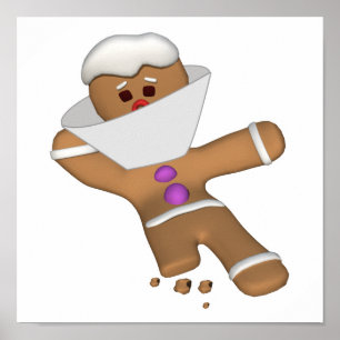 Funny Bit Himself Gingerbread Man Poster