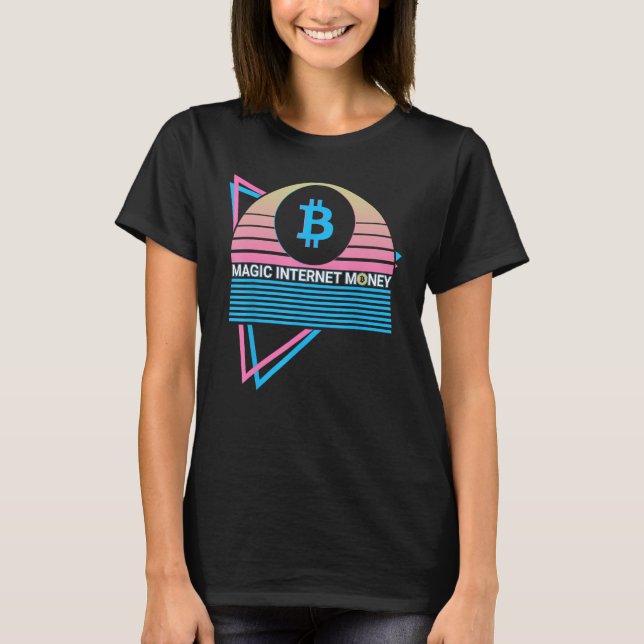 Funny Bitcoin Crypto BTC Cryptocurrency Magic Inte T-Shirt (Front)