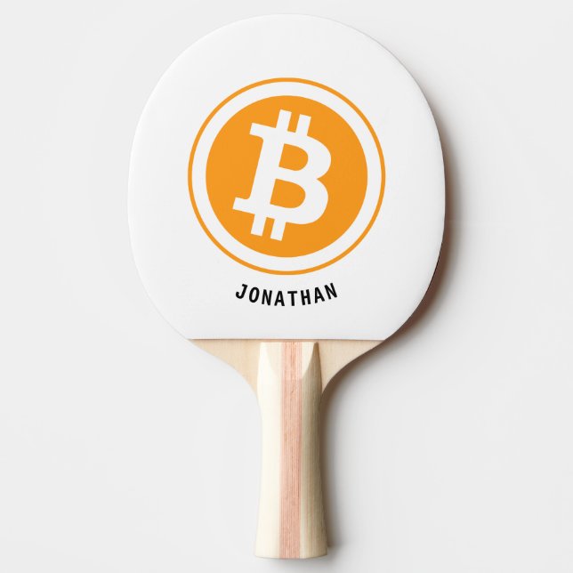 Funny Bitcoin Orange White Cryptocurrency Name Ping Pong Paddle (Front)