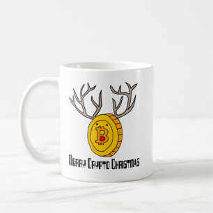 Funny Bitcoin Reindeer Merry Crypto Christmas Coffee Mug