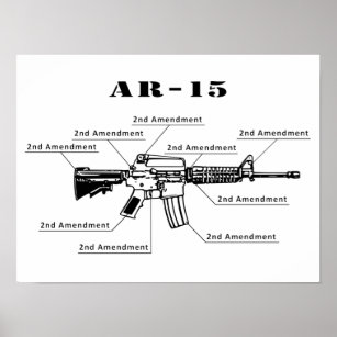 Funny Black and White AR-15 Poster