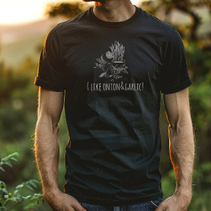 Funny black and white onion & garlic T-Shirt