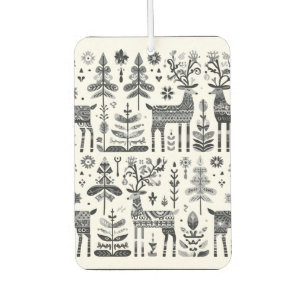 Funny Black and White Reindeer Pattern Air Freshener