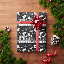 Funny Black and White Reindeer Pattern