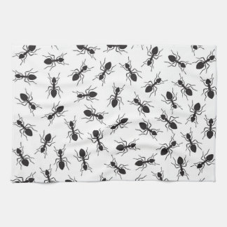 Funny Black Ants Pattern Kitchen Towel