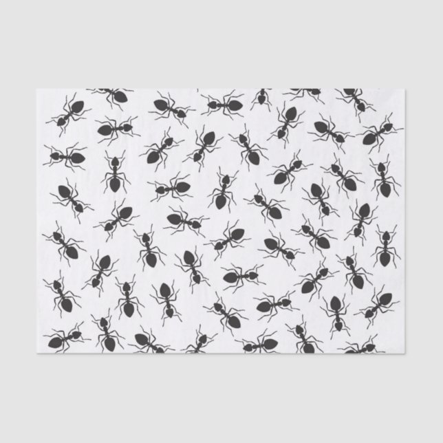 Funny Black Ants Pattern Tissue Paper (Front)