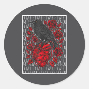 Funny Black Bird F-caw-f Anti Valentines Day Singl Classic Round Sticker
