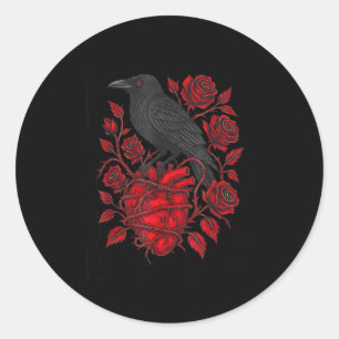 Funny Black Bird F-caw-f Anti Valentines Day Singl Classic Round Sticker