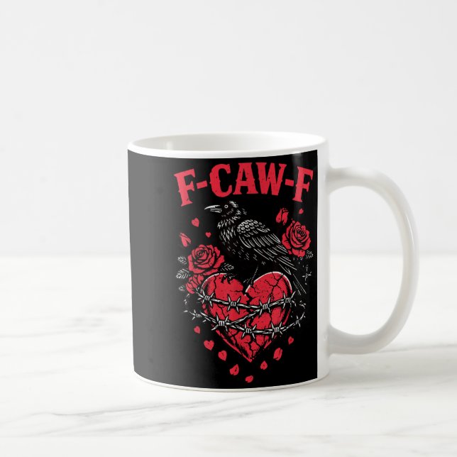 Funny Black Bird F-caw-f Anti Valentines Day Singl Coffee Mug (Right)