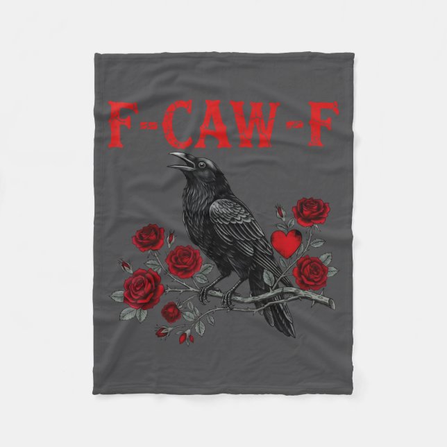Funny Black Bird F-caw-f Anti Valentines Day Singl Fleece Blanket (Front)