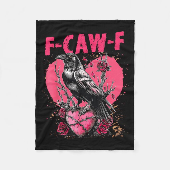 Funny Black Bird F-caw-f Anti Valentines Day Singl Fleece Blanket (Front)