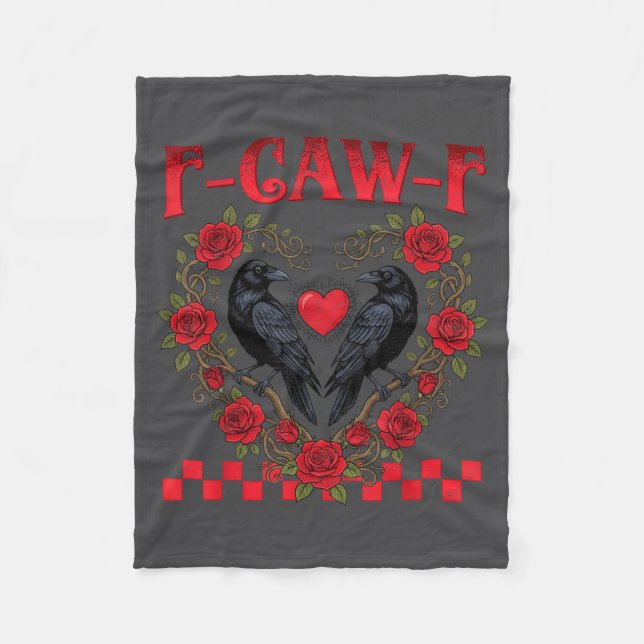 Funny Black Bird F-caw-f Anti Valentines Day Singl Fleece Blanket (Front)