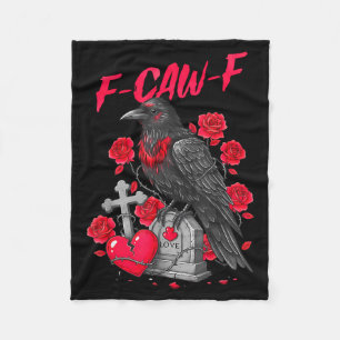 Funny Black Bird F-caw-f Anti Valentines Day Singl Fleece Blanket