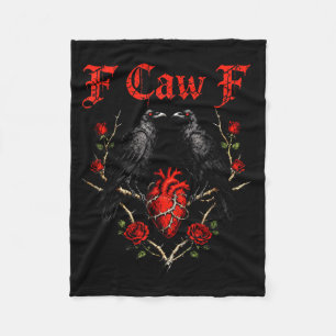Funny Black Bird F-caw-f Anti Valentines Day Singl Fleece Blanket