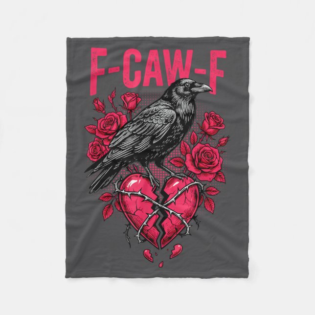 Funny Black Bird F-caw-f Anti Valentines Day Singl Fleece Blanket (Front)
