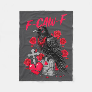 Funny Black Bird F-caw-f Anti Valentines Day Singl Fleece Blanket
