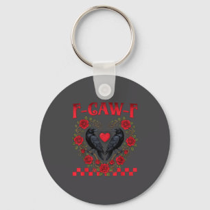 Funny Black Bird F-caw-f Anti Valentines Day Singl Keychain